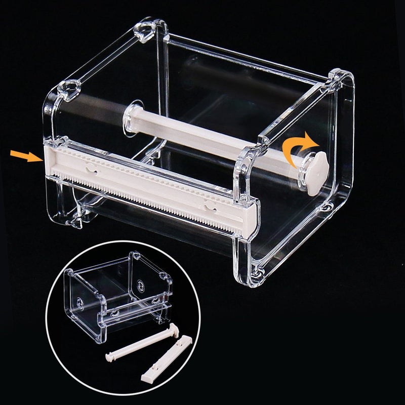 HomDSim 2pcs HomDSim Washi Tape Dispenser Cutter,Roll Tape Holder Organizer,Masking Tape Desktop Tape DIY Sticker Roll Tape Cutter Holder Storage,Washi Tape Box Beige - Image 5